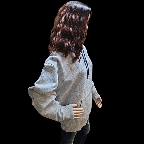 Champion Gray Hoodie with Blue Champion Logos - Picture 2 of 5